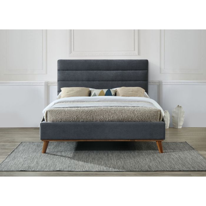 Kingsize Bed - MAYVISTA 5ft Fabric Bed Dark Grey