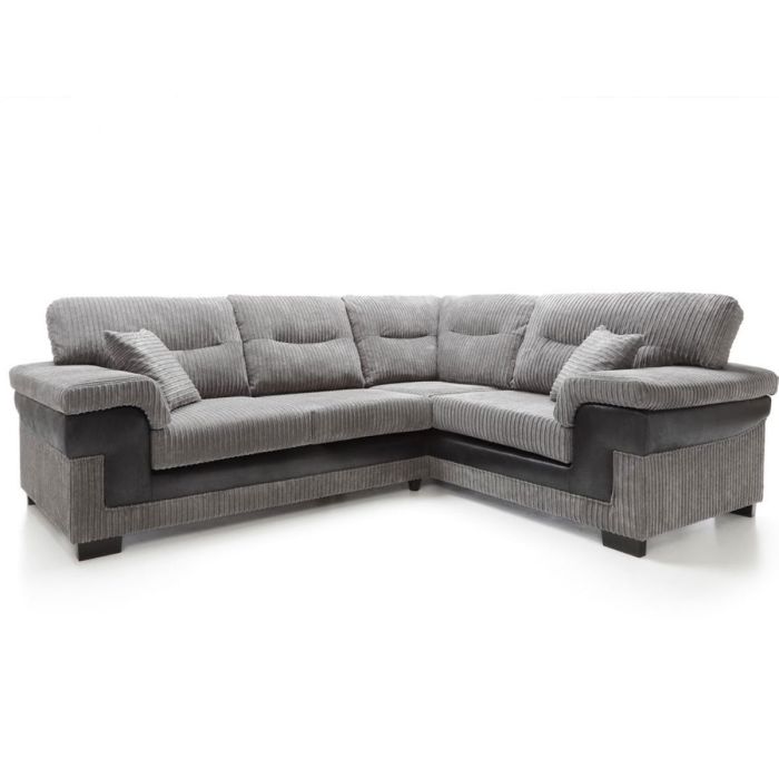 Nathaniel Corner Sofa - Right Arm Black and Grey