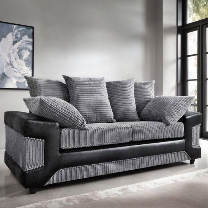 Eritrea 3 Seater Sofa - Black and Charcoal