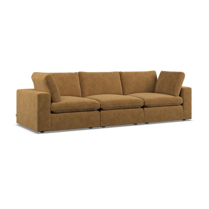 3 Seater Sofa - OBLAK Fabric Amber