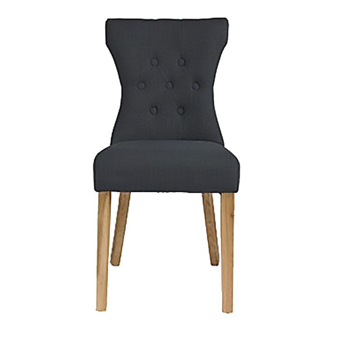 NAPREN Linen Fabric Dining Chair - Grey