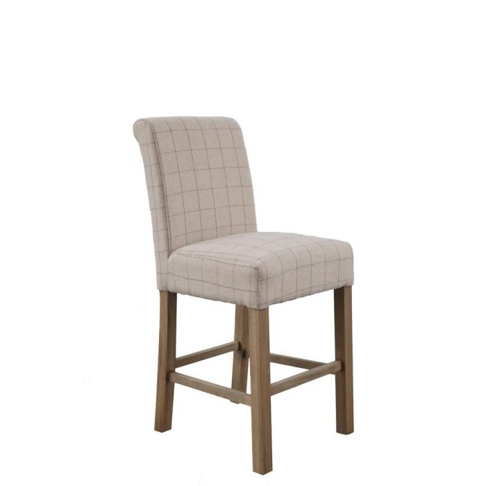 Lowestoft HO Bar Stool - Check Natural