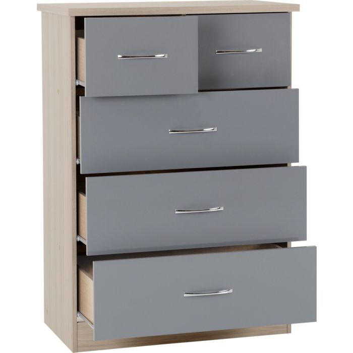 Grey Chest of Drawers - NEWBIGGIN IV Medium Chest  5 Drawers