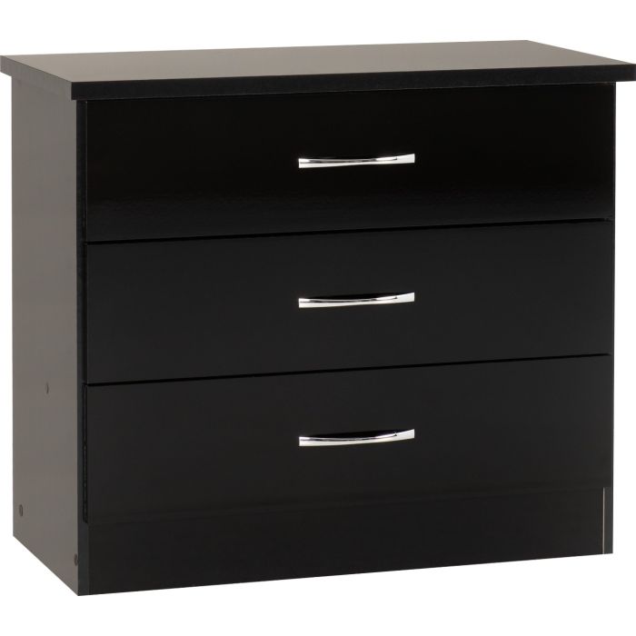 Black Chest of Drawers - NEWBIGGIN I Medium Chest  3 Drawers