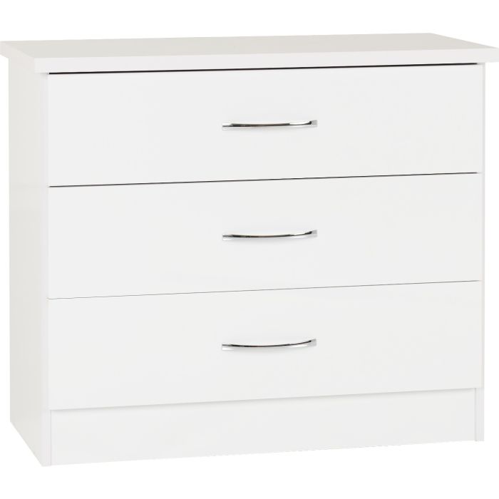 White Chest of Drawers - NEWBIGGIN Medium Chest  3 Drawers