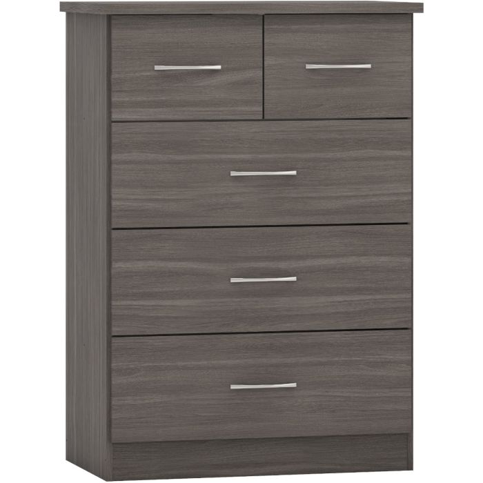 Black Chest of Drawers - NEWBIGGIN IV Medium Chest  5 Drawers