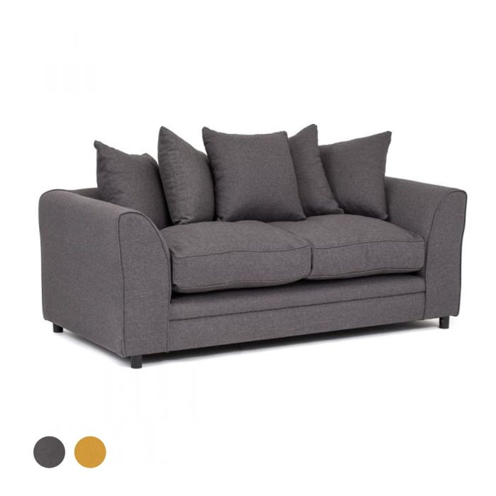 Dorota II Fabric 3 Seater Sofa - Dark Grey
