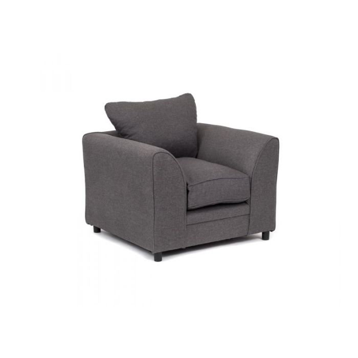 DOROTA II Linen Fabric Armchair - Dark Grey