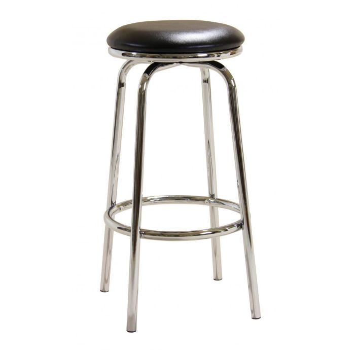 Tintagel Round Pair Swivel Bar Stool without Back Support - Chrome