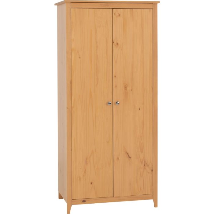 Wardrobe - ONTARIO 2 Door Wardrobe Antique Pine 82cm