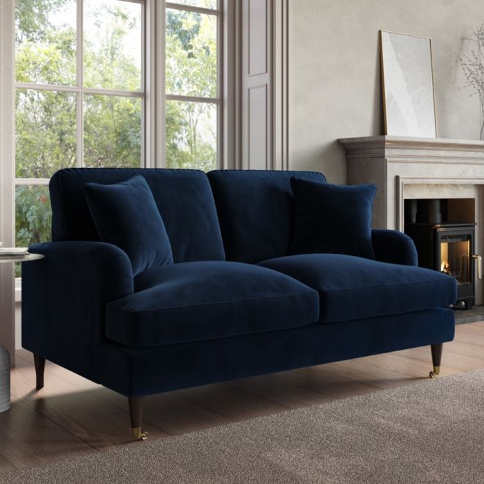 PAYTON Velvet 2 Seater Sofa - Navy Blue