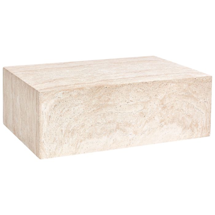RUNFORD Travertine Effect Rectangular Coffee Table - Beige