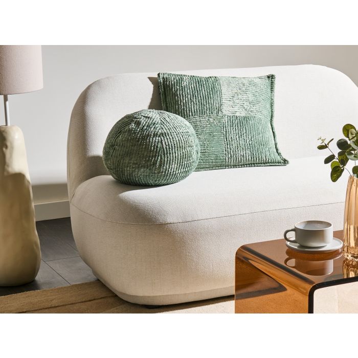 NALERO Boucle Ottoman Pouffe - Golden Brown