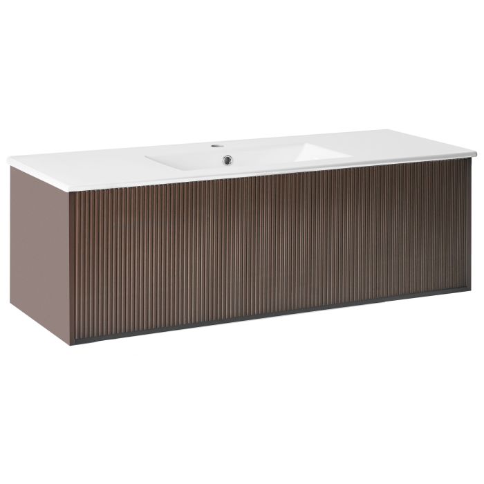 ASHBOURNEWELL Wall Mounted Vanity Unit with Basin - Brown