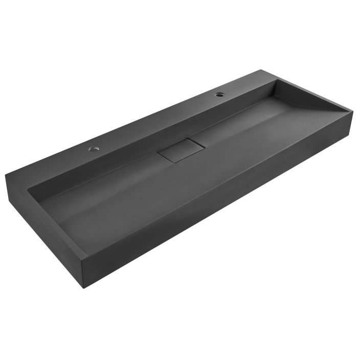 EUQNKO Wall Hung Double Basin 1200 x 460 mm Black