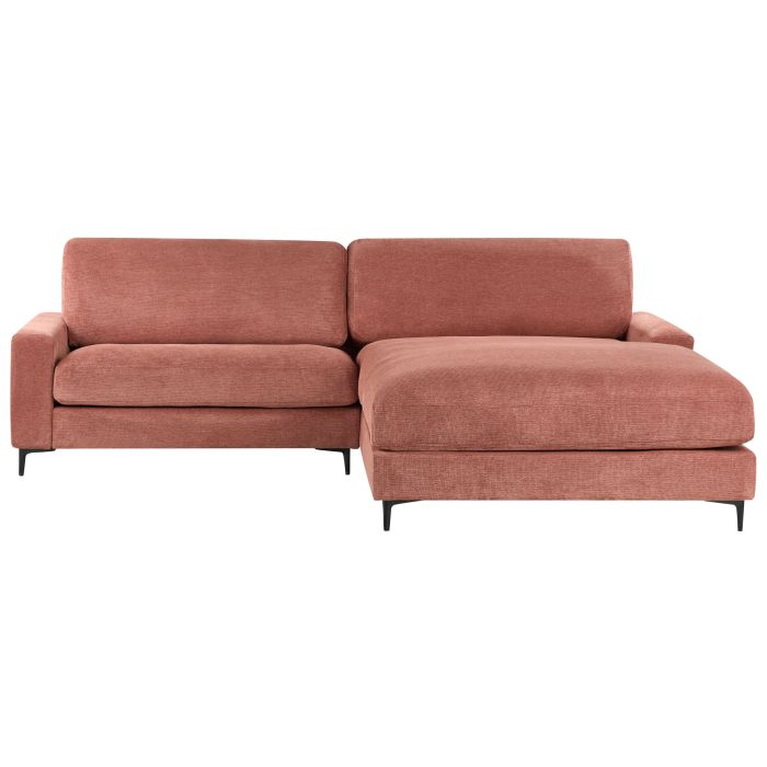 Left Hand Fabric Corner Sofa Red MALOY