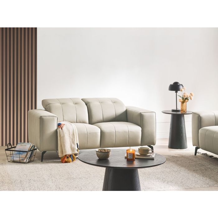 BANUXA Vegan Leather 2 Seater Sofa - Light Beige