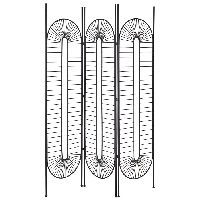 3 Panel Room Divider NOALE Black 135 cm 170 cm