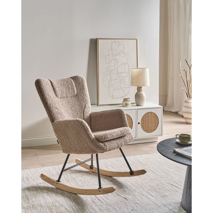NAXUFA Boucle Rocking Chair - Taupe
