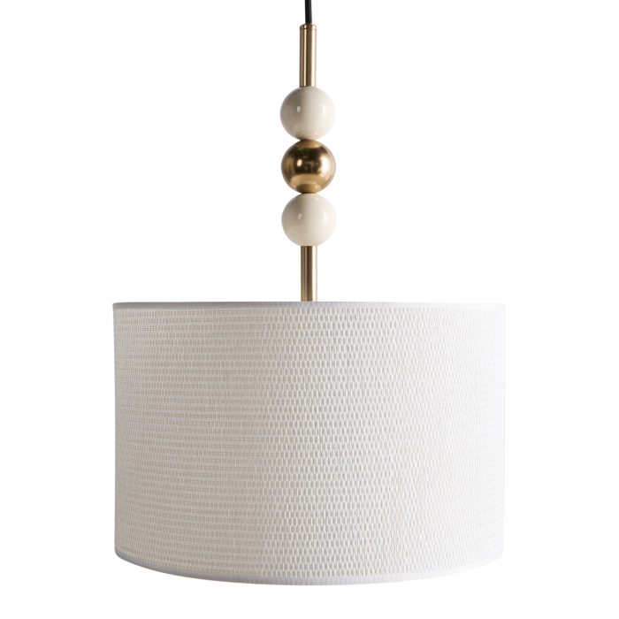 SARAVINE Metal Pendant Lamp - Brass with Beige