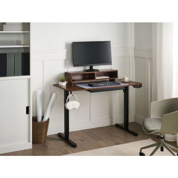 BEKORO Electric Adjustable Standing Office Desk with USB Port - Black