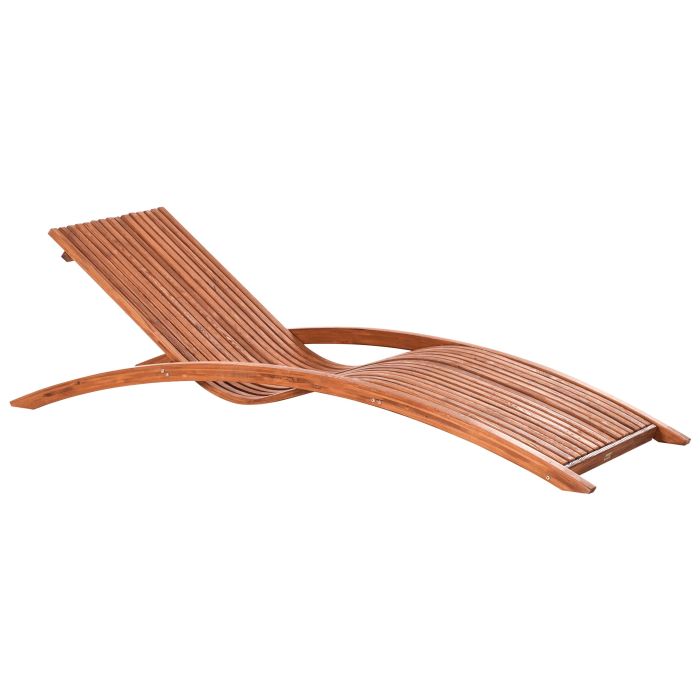 Wooden Garden Sun Lounger Brown TANARO