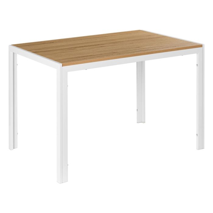 PRESTCOMBE Rectangular Dining Table - White with Brown