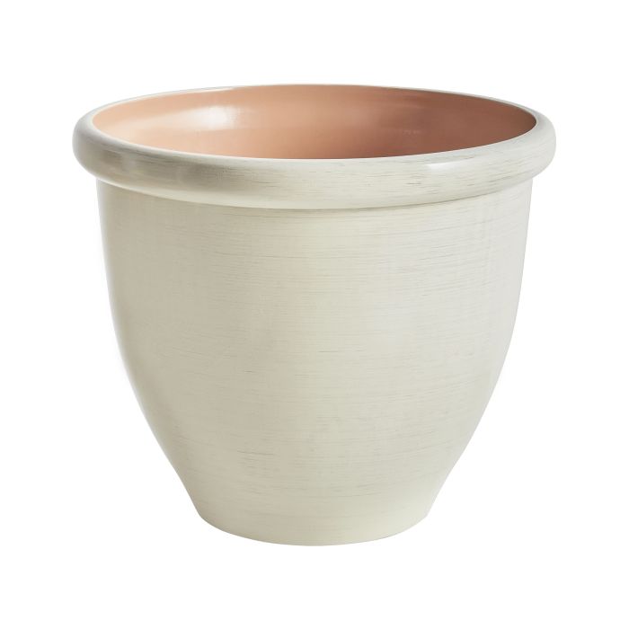 Plant Pot TESALIA Synthetic Material 49 cm Light Beige