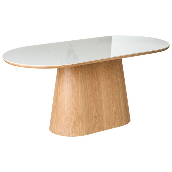 PIDWELL Wooden Oval Dining Table - White