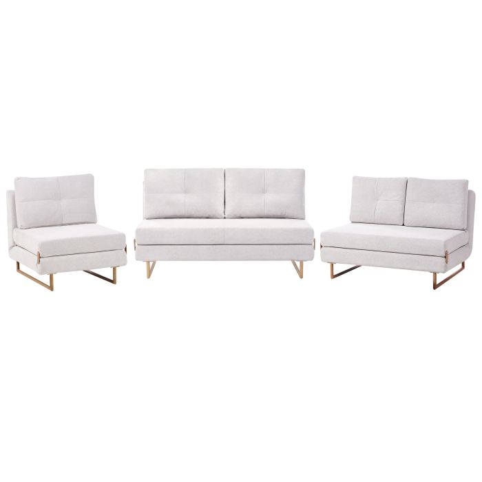 COMDEN Fabric 3 Seater 2 Seater and 1 Seater Sofa Set - Off White