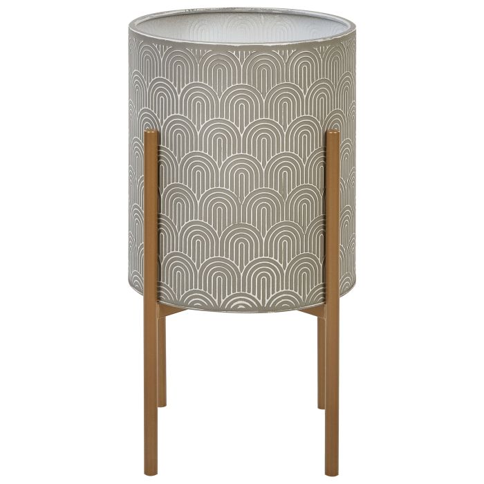 Elevated Plant Pot AUBRIETA Metal 31 cm Grey