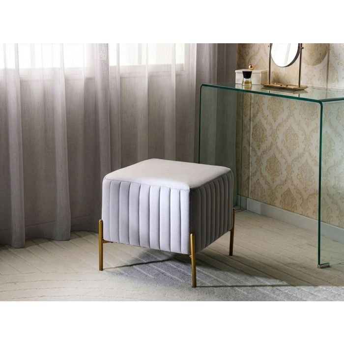 BOHIVO Velvet Footstool - Grey