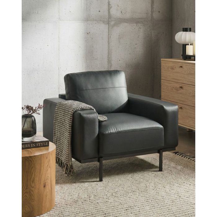 BENTARA Faux Leather Armchair - Black