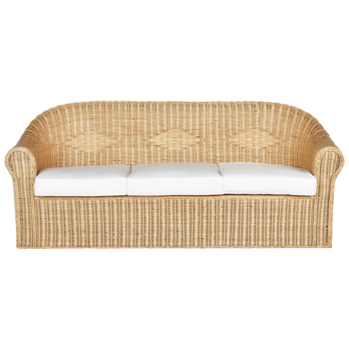 Garden Sofa 3 Seater LIVADEIA Rattan Natural