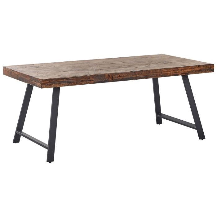 Dining Table WARTON Dark Brown 180 cm 90 cm Pine Wood