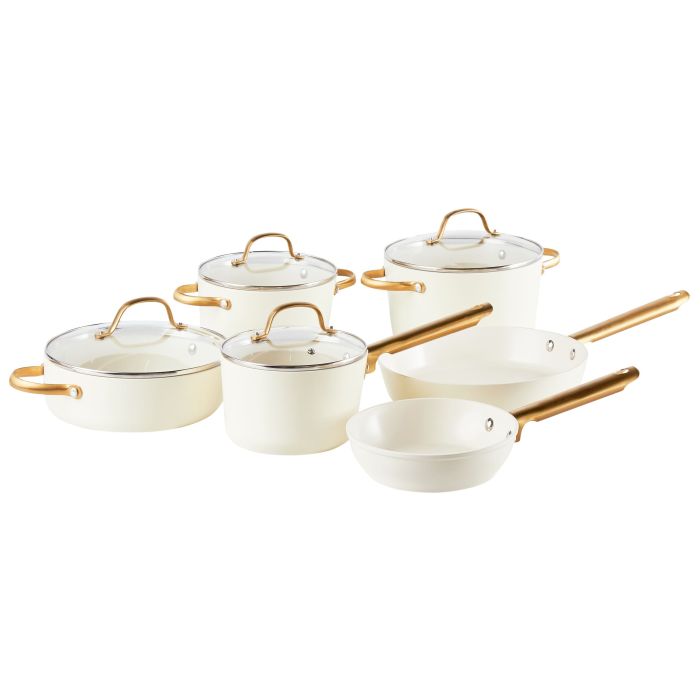TLIEE PRO 10 Piece Pan Set Off-White