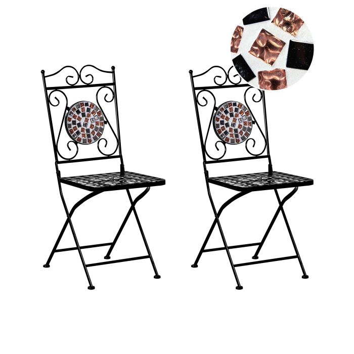 Set of 2 Garden Chairs CARPINO Metal Black