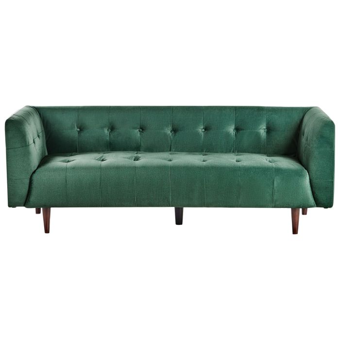 3 Seater Fabric Sofa Green BYSKE