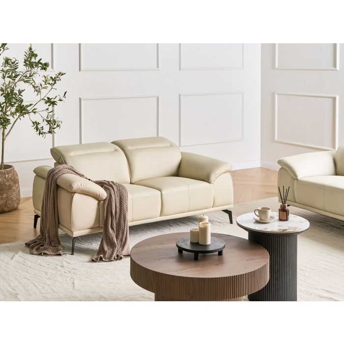 BAQENA Vegan Leather 2 Seater Sofa - Beige