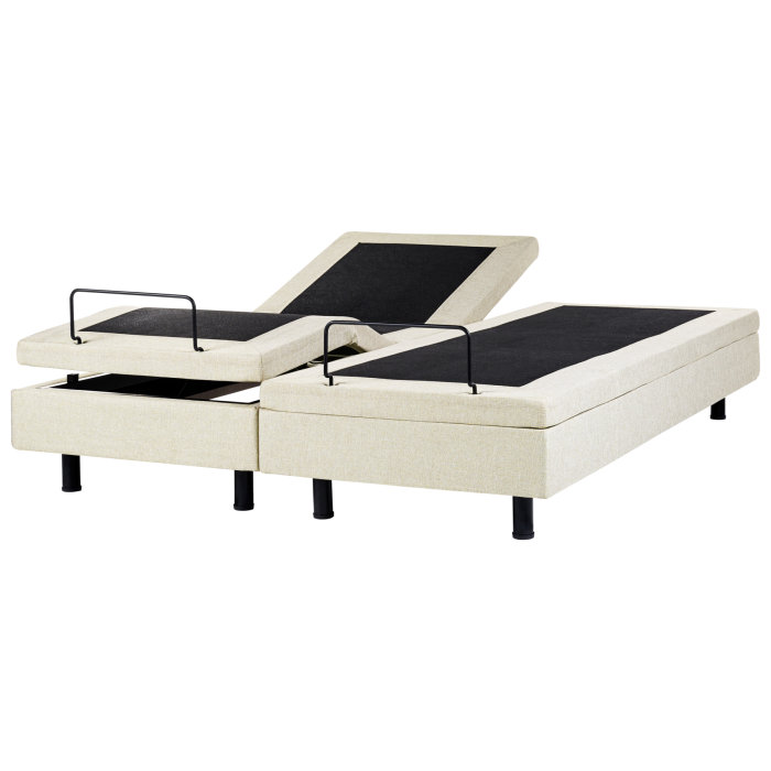 DEKU Super King Fabric Adjustable Bed without Headboard - Beige