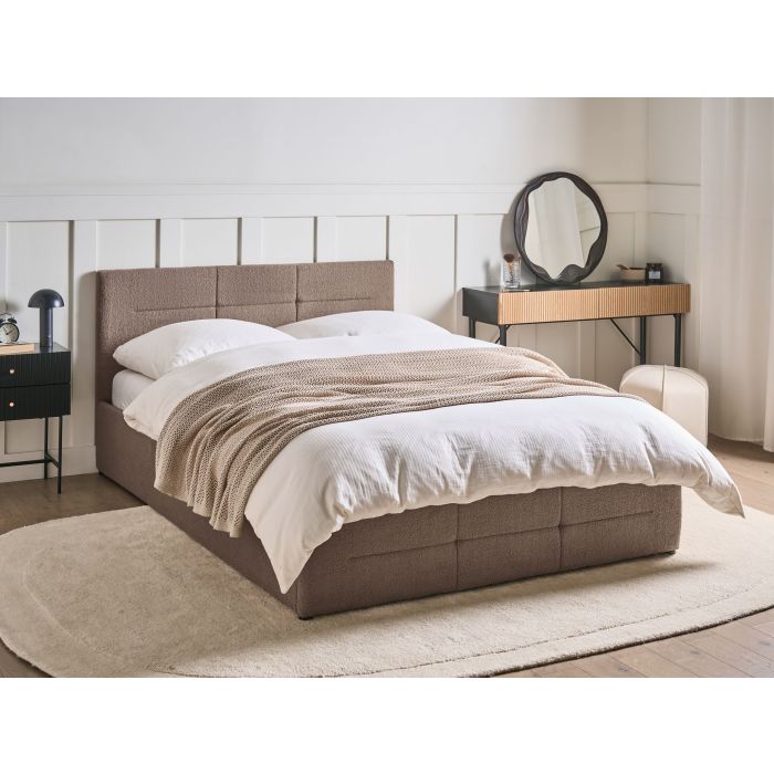 DIYARO EU Double Ottoman Boucle Bedframe - Taupe