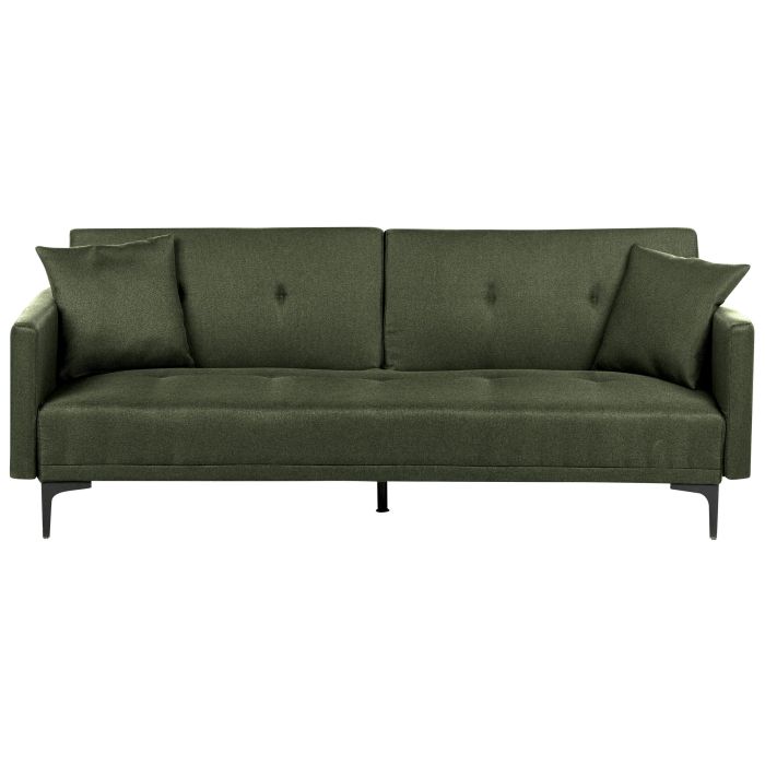3 Seater Sofabed - LEWI Fabric Dark Green