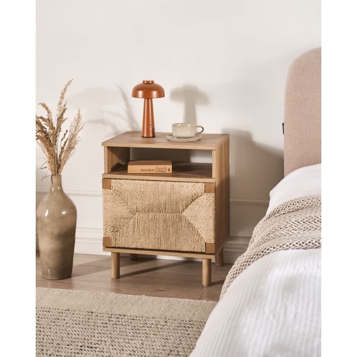 BOPAXO Bedside Bedside Table - Light Brown