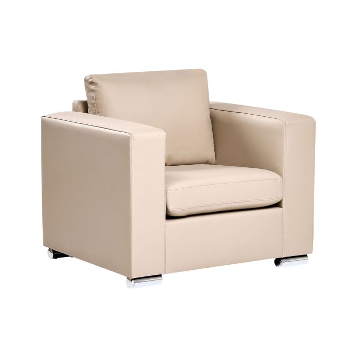 CLOVELLYON Leather Armchair - Beige
