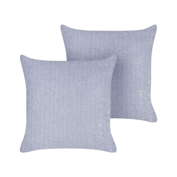 Set of 2 Decorative Cushions CROSSANDRA 45 x 45 cm Violet Solid