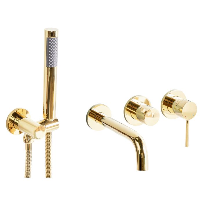 AXENFORD Wall Mounted Bath Shower Mixer Tap - Gold