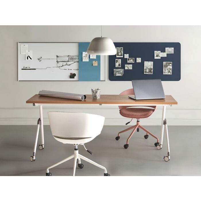 FEXUFA Foldable Office Desk - Brown and White, 180cm