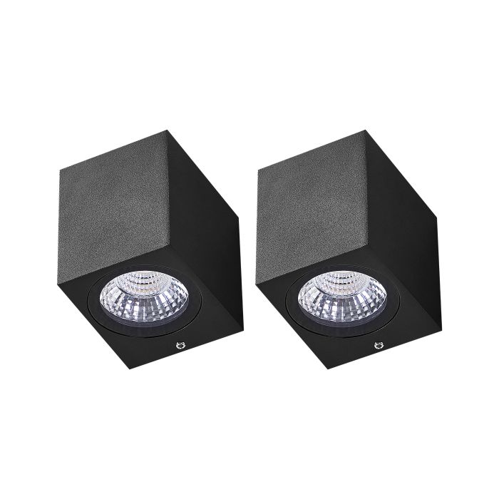Set of 2 Outdoor LED Wall Lights ARANSAS Black