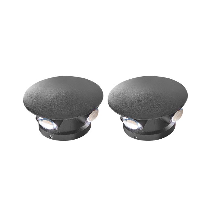 Set of 2 Outdoor LED Wall Lights MAURICE Black