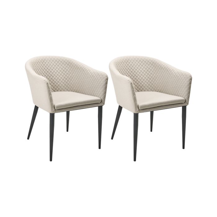 EVERCOMBE Fabric Set of 2 Garden Chairs - Beige